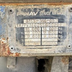 foto 18t pryczepa laduje 6.9m 14.2t dobre opony Panav PV18